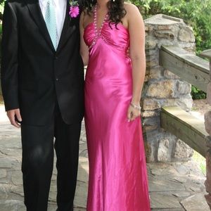 Hot pink prom dress